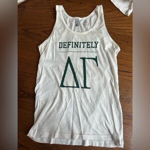 Vintage Definitely Delta Gamma White Graphic Tank Top